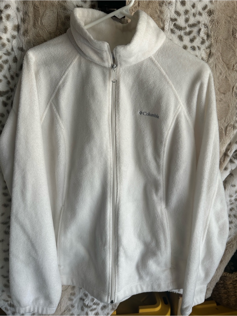Columbia White Full-Zip Kids Fleece Jacket